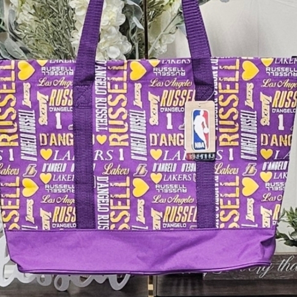 FOREVER COLLETABLES |  D'ANGELO RUSSELL L.A. LAKERS NBA LARGE TOTE B…   … - Picture 3 of 11